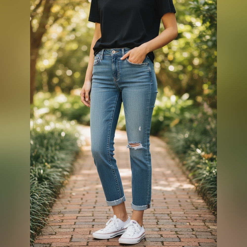 J. Crew Denim Womens Boyfriend Slim Distressed Jeans - Picture 1 of 8